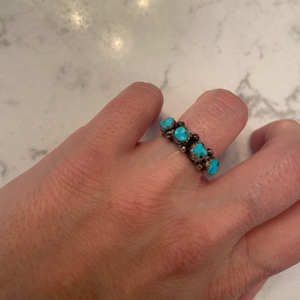 Raw turquoise ring